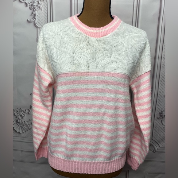 Vintage Pink Striped Sweater - Picture 1 of 6